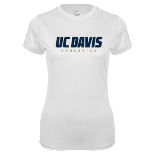  Womens White Performance Tee - Primary Athletics Mark