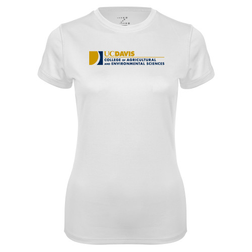  Womens White Performance Tee - College of Agricultural and Environmental Sciences