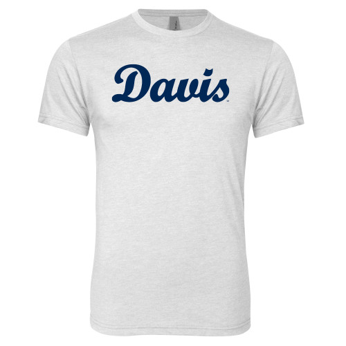  Next Level Heather White Triblend Tee - Script Davis