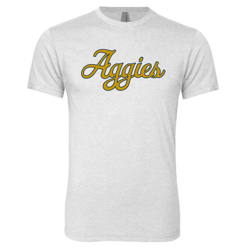  Next Level Heather White Triblend Tee - Aggies Script