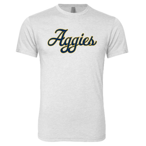  Next Level Heather White Triblend Tee - Aggies Script