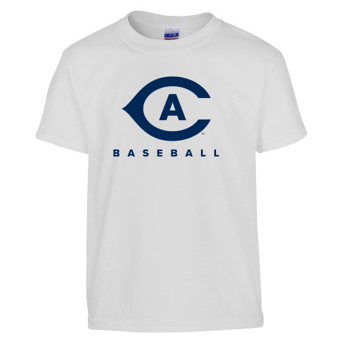  Youth White T Shirt - Baseball