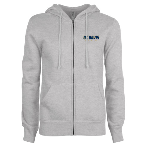  ENZA Womens Grey Fleece Full Zip Hoodie - Primary Athletics Mark