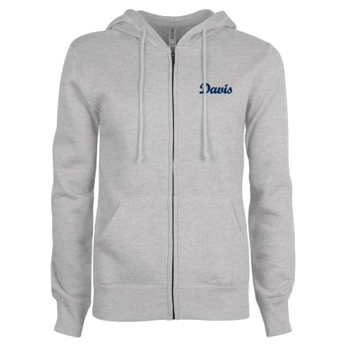  ENZA Womens Grey Fleece Full Zip Hoodie - Script Davis