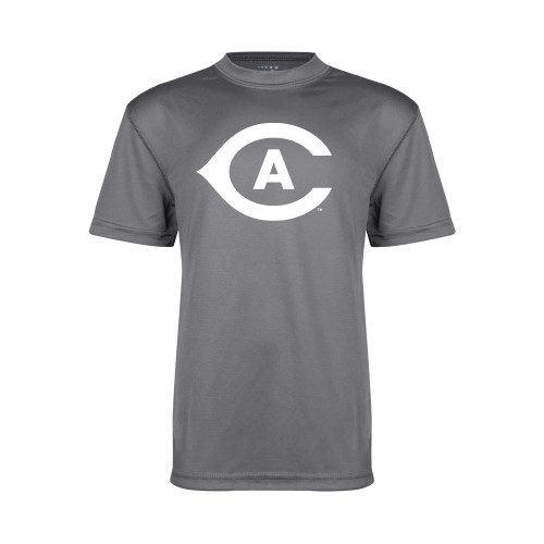  Youth Performance Grey Concrete Tee - Secondary Athletics Mark