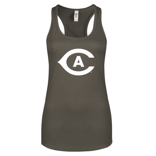  Next Level Womens Charcoal Racerback Tank - Secondary Athletics Mark