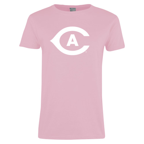  Womens Pink Short Sleeve Tee - Secondary Athletics Mark