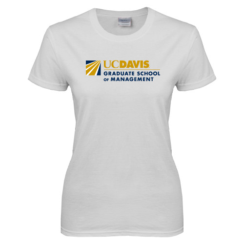  Womens White Short Sleeve Tee - Graduate School of Management Flat