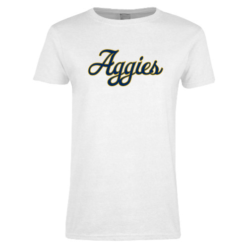 UC Davis Womens White Short Sleeve Tee