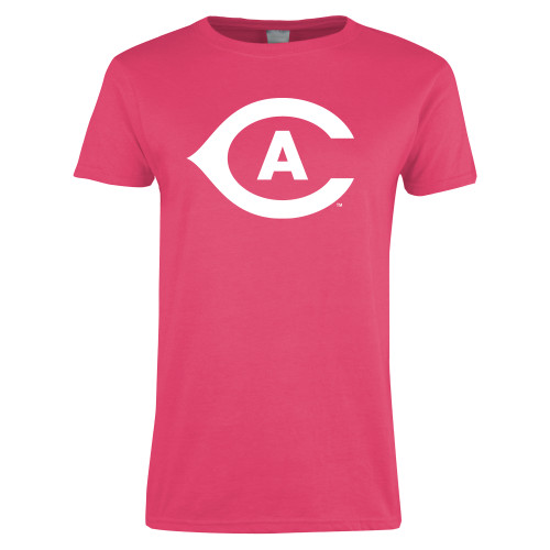  Womens Hot Pink Short Sleeve Tee - Secondary Athletics Mark