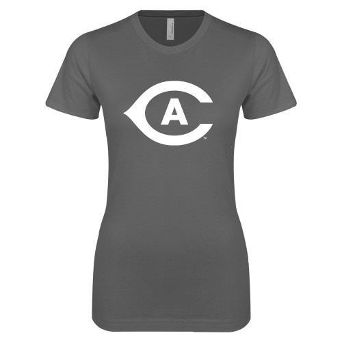  Next Level Womens Charcoal Boyfriend Tee - Secondary Athletics Mark
