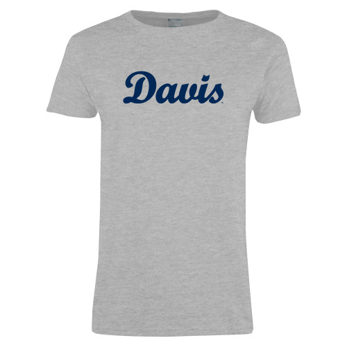  Womens Grey Short Sleeve Tee - Script Davis