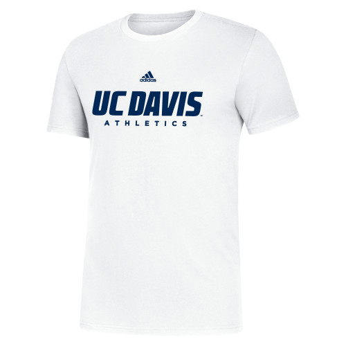 UC Davis Adidas White Fresh Tee