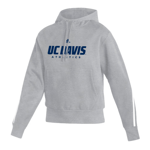UC Davis Adidas Womens Medium Grey Heather Pullover Hood-XS
