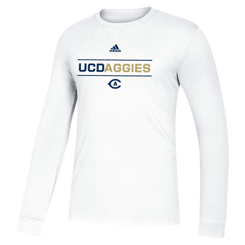  Adidas White Fresh Long Sleeve Tee - ADIDAS - UC Aggies