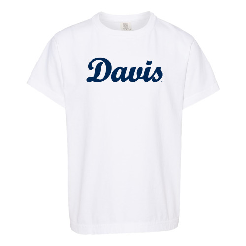  Comfort Colors Youth White T Shirt - Script Davis