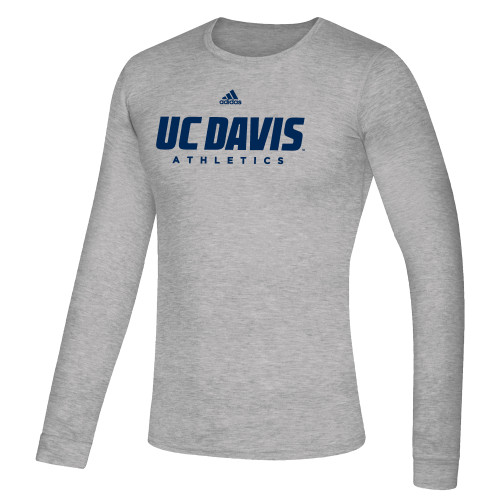  Adidas Medium Grey Heather Creator Performance Long Sleeve Tee - ADIDAS - UC Davis Athletics