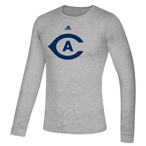  Adidas Medium Grey Heather Creator Performance Long Sleeve Tee - ADIDAS - UC Davis CA Icon