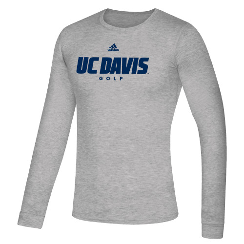  Adidas Medium Grey Heather Creator Performance Long Sleeve Tee - ADIDAS - UC Davis Golf