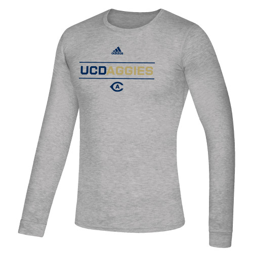  Adidas Medium Grey Heather Creator Performance Long Sleeve Tee - ADIDAS - UC Aggies