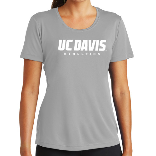  Womens Grey Performance Short Sleeve Tee - Primary Athletics Mark