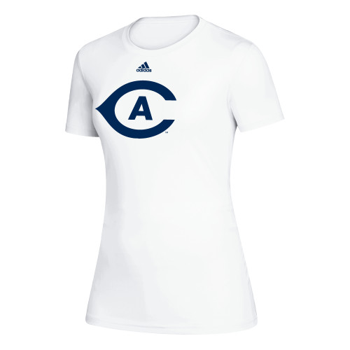  Adidas Womens White Creator Performance Tee - ADIDAS - UC Davis CA Icon