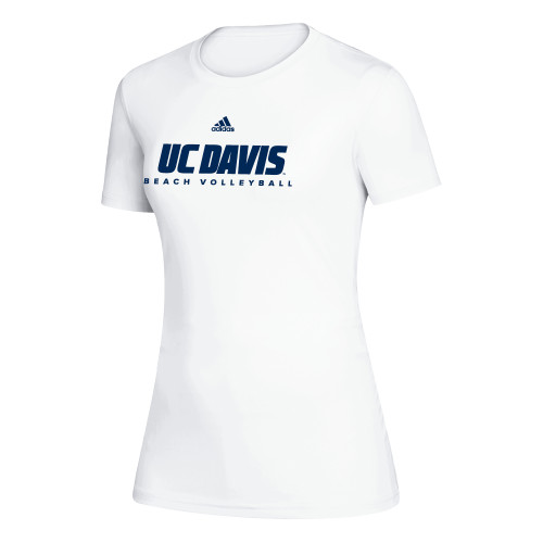  Adidas Womens White Creator Performance Tee - ADIDAS - UC Davis Beach Volleyball