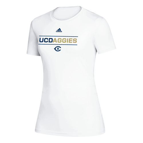  Adidas Womens White Creator Performance Tee - ADIDAS - UC Aggies