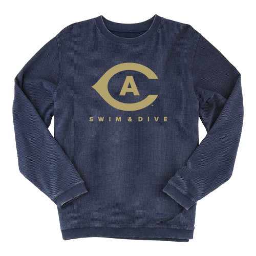  Boxercraft Womens Navy Corded Crew - Swim and Dive