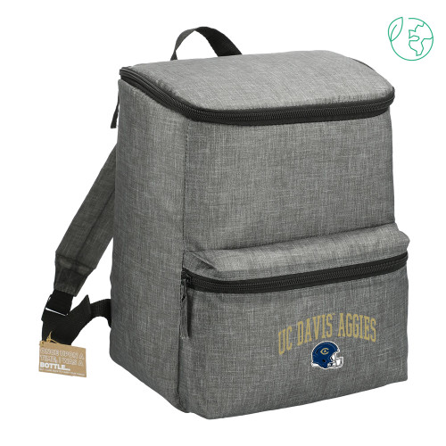  Excursion Charcoal Recycled 20 Can Backpack Cooler - UC Davis Aggies with Helmet
