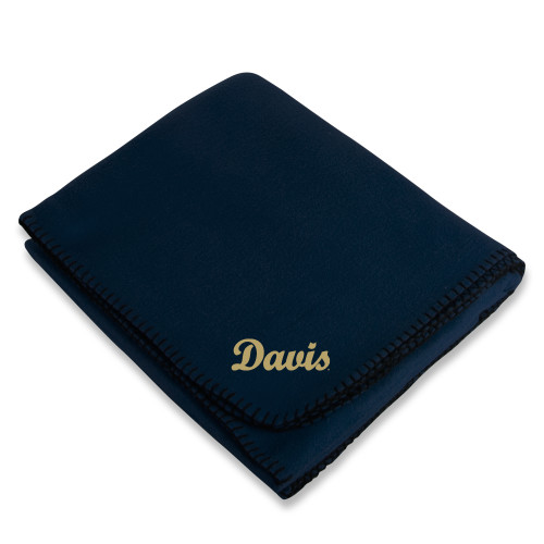  Navy Arctic Fleece Blanket - Script Davis