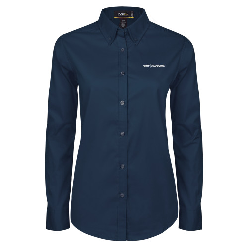  Womens Navy Twill Button Down Long Sleeve  - Betty Irene Moore School of Nursing