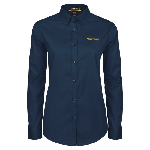 Womens Navy Twill Button Down Long Sleeve  - College of Engineering