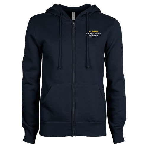  ENZA Womens Navy Fleece Full Zip Hoodie - UC Davis Cal Aggie Alumni Association