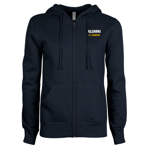  ENZA Womens Navy Fleece Full Zip Hoodie - Alumni UC Davis