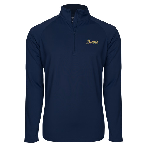  Sport Tek Navy Sport Wick Stretch 1/2 Zip Pullover - Script Davis