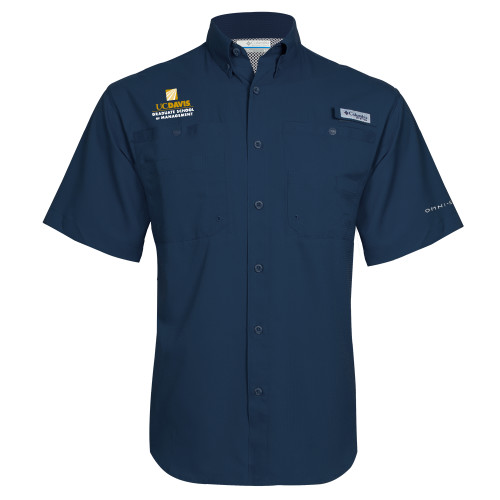  Columbia Navy Tamiami Performance Short Sleeve Shirt - Graduate School of Management Stacked