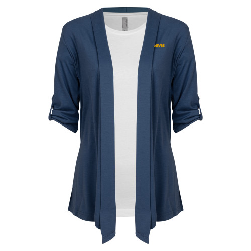  Womens Navy Drape Front Cardigan Sweater  - UC DAVIS