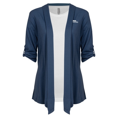  Womens Navy Drape Front Cardigan Sweater  - UC Davis Student Health and Counseling Services