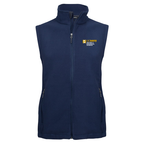  Navy Fleece Full Zip Vest - UC Davis College of Biological Sciences Stacked