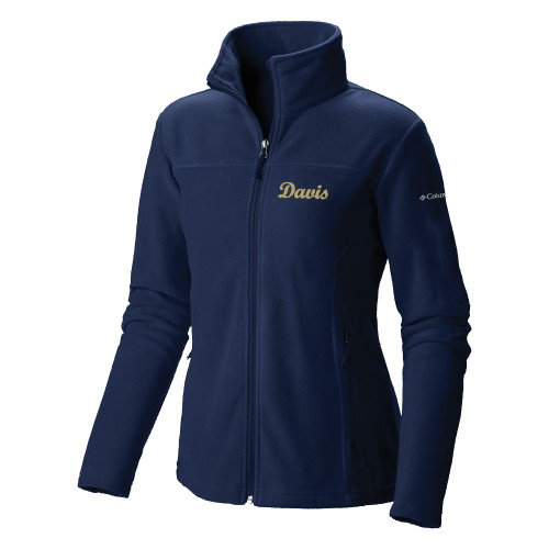  Columbia Womens Navy Full Zip Fleece Jacket - Script Davis