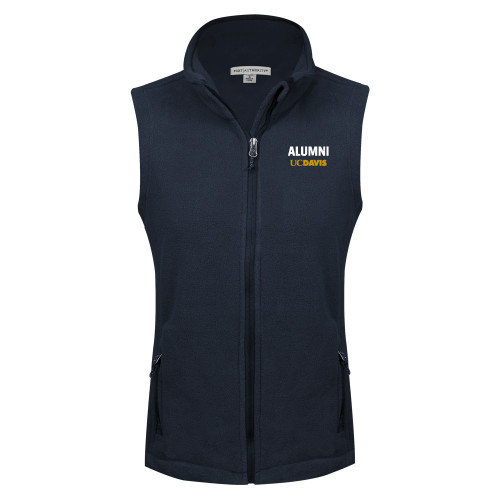  Womens Navy Fleece Full Zip Vest - Alumni UC Davis