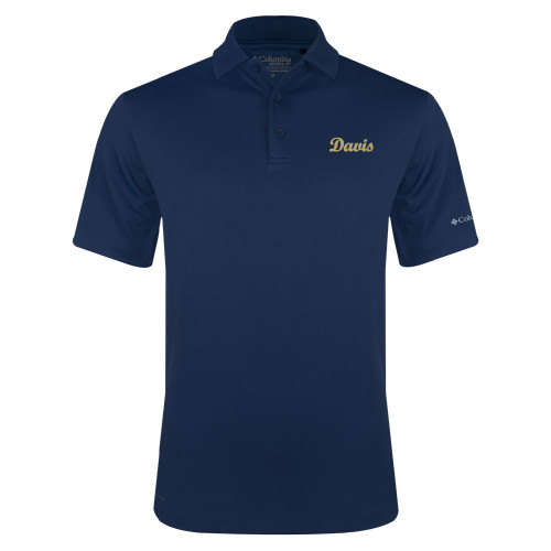  Columbia Navy Omni Wick Drive Polo - Script Davis