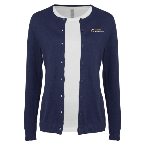  Womens Navy Cardigan Sweater - UC Davis Global Affairs Flat