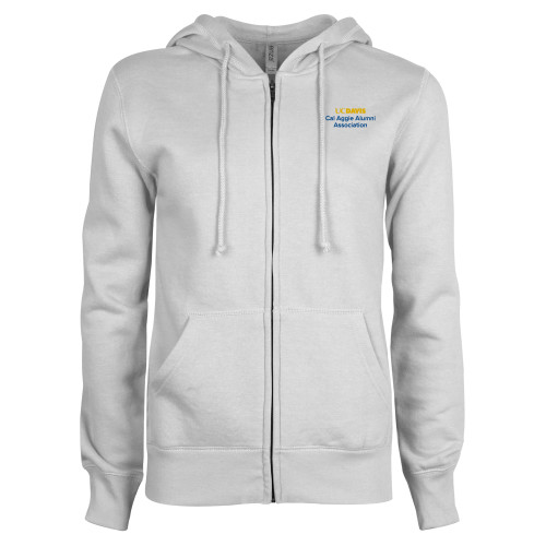  ENZA Womens White Fleece Full Zip Hoodie - UC Davis Cal Aggie Alumni Association