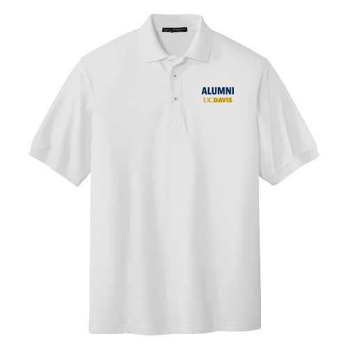  White Silk Touch Polo - Alumni UC Davis