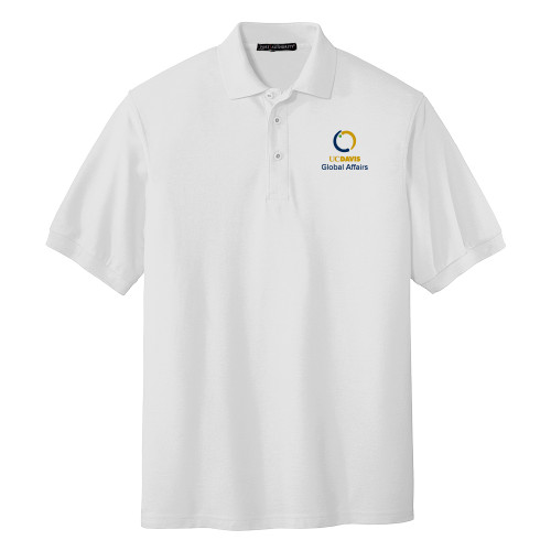  White Silk Touch Polo - UC Davis Global Affairs Stacked