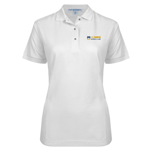  Womens Silk Touch White Pique Polo - School of Law