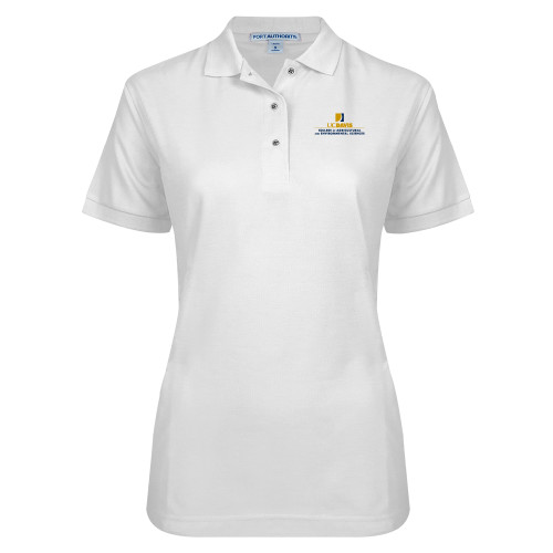  Womens Silk Touch White Pique Polo - College of Agricultural and Environmental Sciences