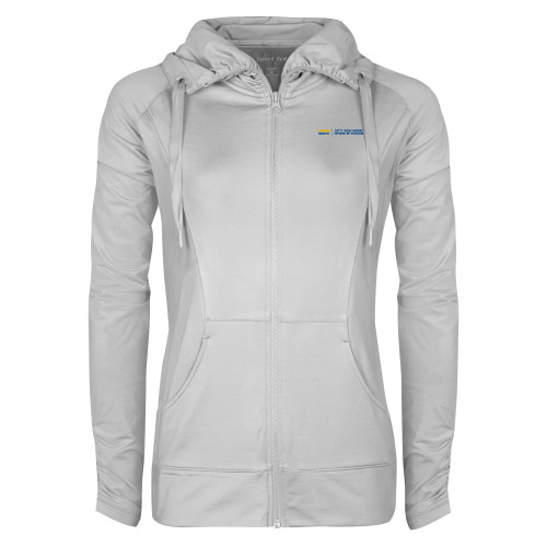  Womens White Sport Wick Stretch Full Zip Jacket - Betty Irene Moore School of Nursing